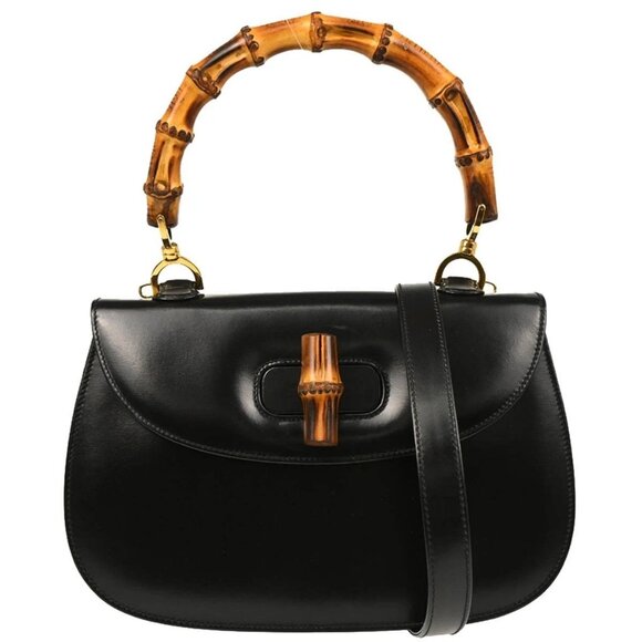 Gucci Black Bamboo 2way Handbag - Picture 1 of 11
